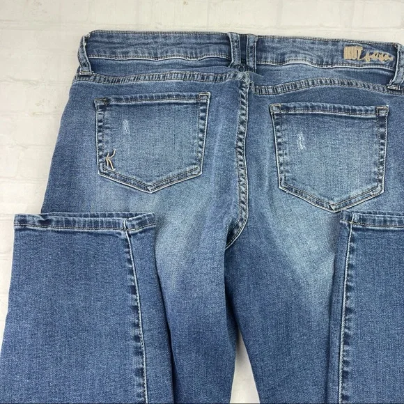 KUT from the Kloth sz10 Medium Wash Distressed Straight Leg Jeans - Picture 7 of 8